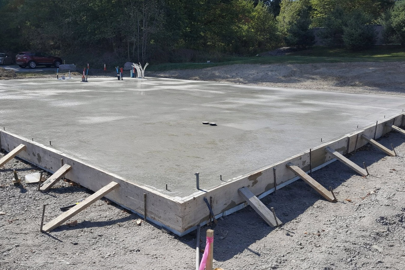 Slab foundation building in Charlottesville, VA